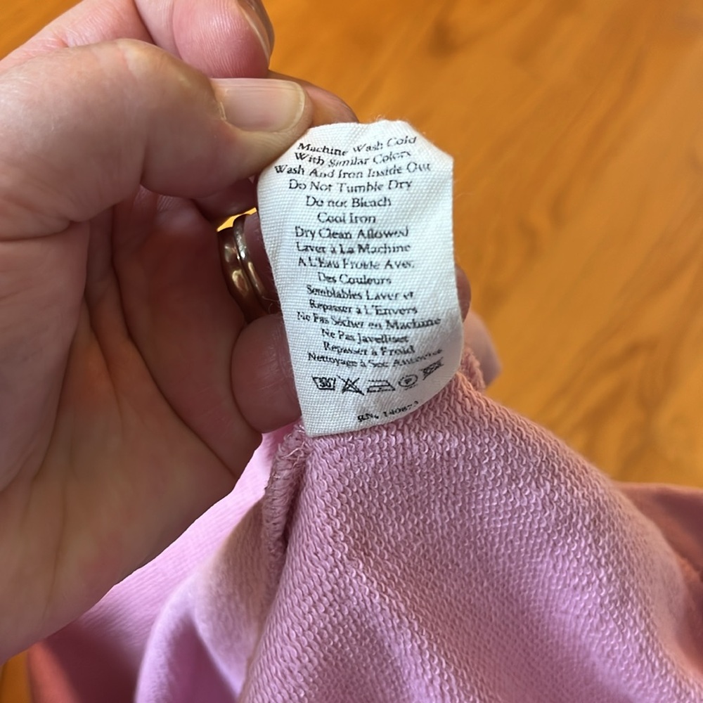 LoveShackfancy Annrosa sugar poppy distressed hoodie pink size large - Picture 8 of 11